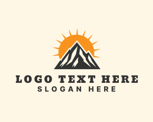 Sunset - Nature Mountain Trekking logo design