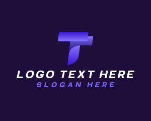 Fold - Creative Tech Digital Letter T logo design