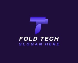 Fold - Creative Tech Digital Letter T logo design