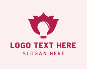 Lamp - Flower Light Bulb logo design