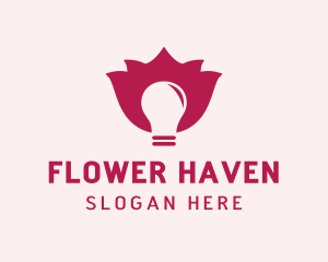 Flower Light Bulb logo design