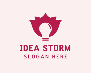 Flower Light Bulb logo design