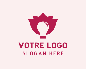 Light - Flower Light Bulb logo design