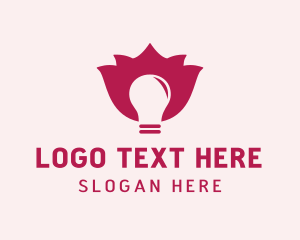 Flower Shop - Flower Light Bulb logo design