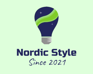 Scandinavian - Northern Lights Lightbulb logo design