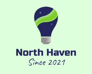 Northern Lights Lightbulb logo design