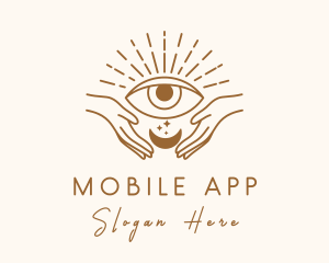 Moon Eye Mystic Hand  Logo