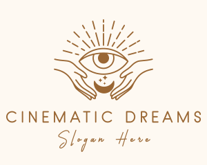 Moon Eye Mystic Hand  logo design