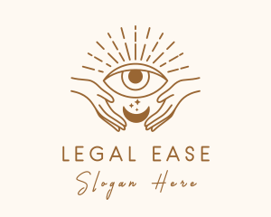 All Seeing Eye - Moon Eye Mystic Hand logo design