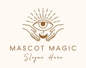 Moon Eye Mystic Hand  logo design