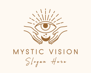 Moon Eye Mystic Hand  logo design