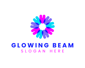 Fluorescent - Fluorescent Neon Flower logo design