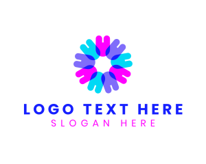 Fluorescent Neon Flower Logo