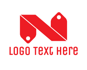 Discount - Red N Tag logo design