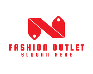 Outlet - Red N Tag logo design
