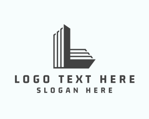 Library - Tower Building Letter L logo design