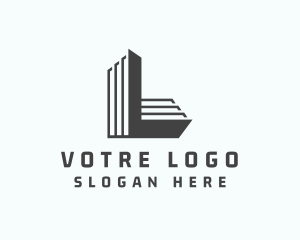 Office - Tower Building Letter L logo design