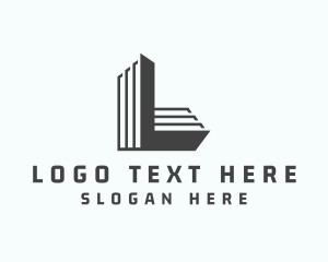 Architecture - Tower Building Letter L logo design