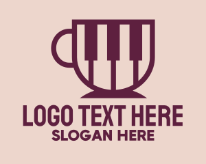 Coffee Shop - Piano Keys Mug logo design