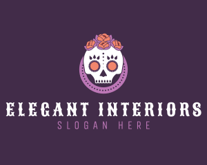 Decorative Mexican Skull logo design