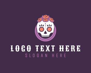 Sugar Skull - Decorative Mexican Skull logo design