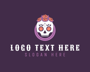 Dia De Los Muertos - Decorative Mexican Skull logo design