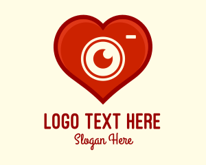Romantic - Red Heart Camera App logo design