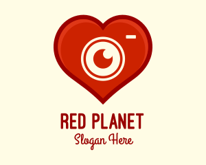 Red Heart Camera App logo design