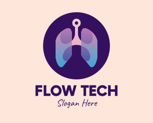 Respiratory Lung Organ Tech logo design