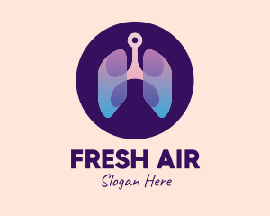 Respiratory Lung Organ Tech logo design