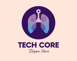 Respiratory Lung Organ Tech logo design