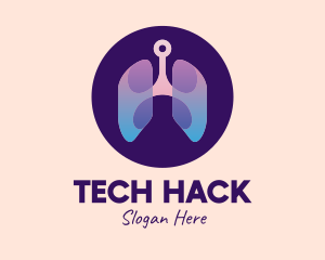 Respiratory Lung Organ Tech logo design