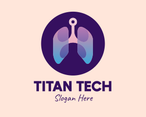 Respiratory Lung Organ Tech logo design