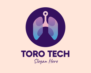 Respiratory Lung Organ Tech logo design