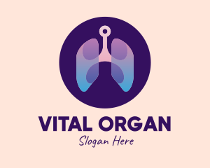 Respiratory Lung Organ Tech logo design