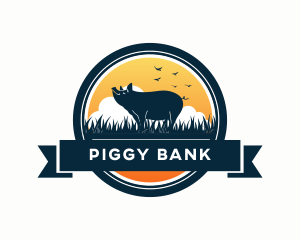 Pig - Pig Farm Field logo design