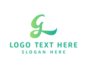 Alphabet - Gradient G Script logo design