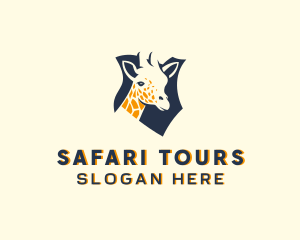 Kenya - Safari Giraffe Animal logo design