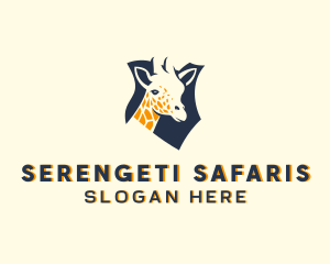 Safari Giraffe Animal logo design