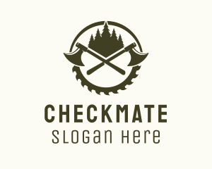 Axe Wood Lumberjack logo design