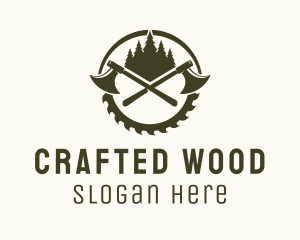 Axe Wood Lumberjack logo design