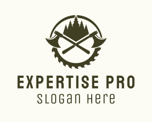 Axe Wood Lumberjack logo design