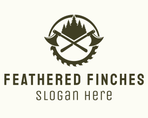 Axe Wood Lumberjack logo design