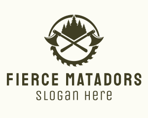 Axe Wood Lumberjack logo design