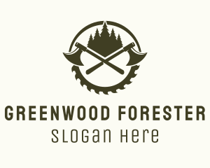 Axe Wood Lumberjack logo design