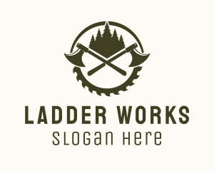 Axe Wood Lumberjack logo design