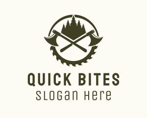 Axe Wood Lumberjack logo design