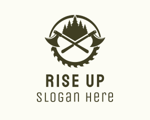 Axe Wood Lumberjack logo design