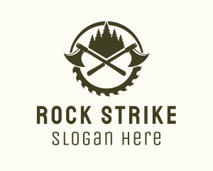 Axe Wood Lumberjack logo design