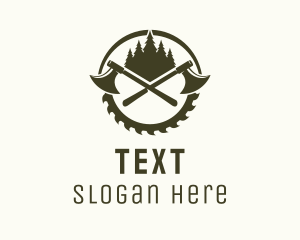 Axe Wood Lumberjack logo design